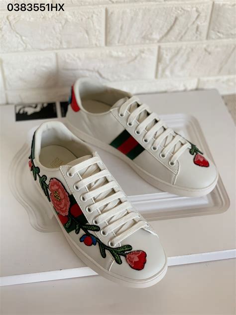 black gucci sneakers with flowers|Gucci ace embroidered sneakers.